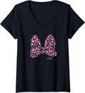 Womens Disney Minnie Mouse Large Pink Cheetah Print Bow V Neck Apparel High Search Demand Hot Right Now