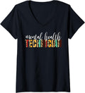 Womens Mental Health Tech Cheetah Print Psychiatric Technician V Neck Apparel Comfort Fit Hot Right Now