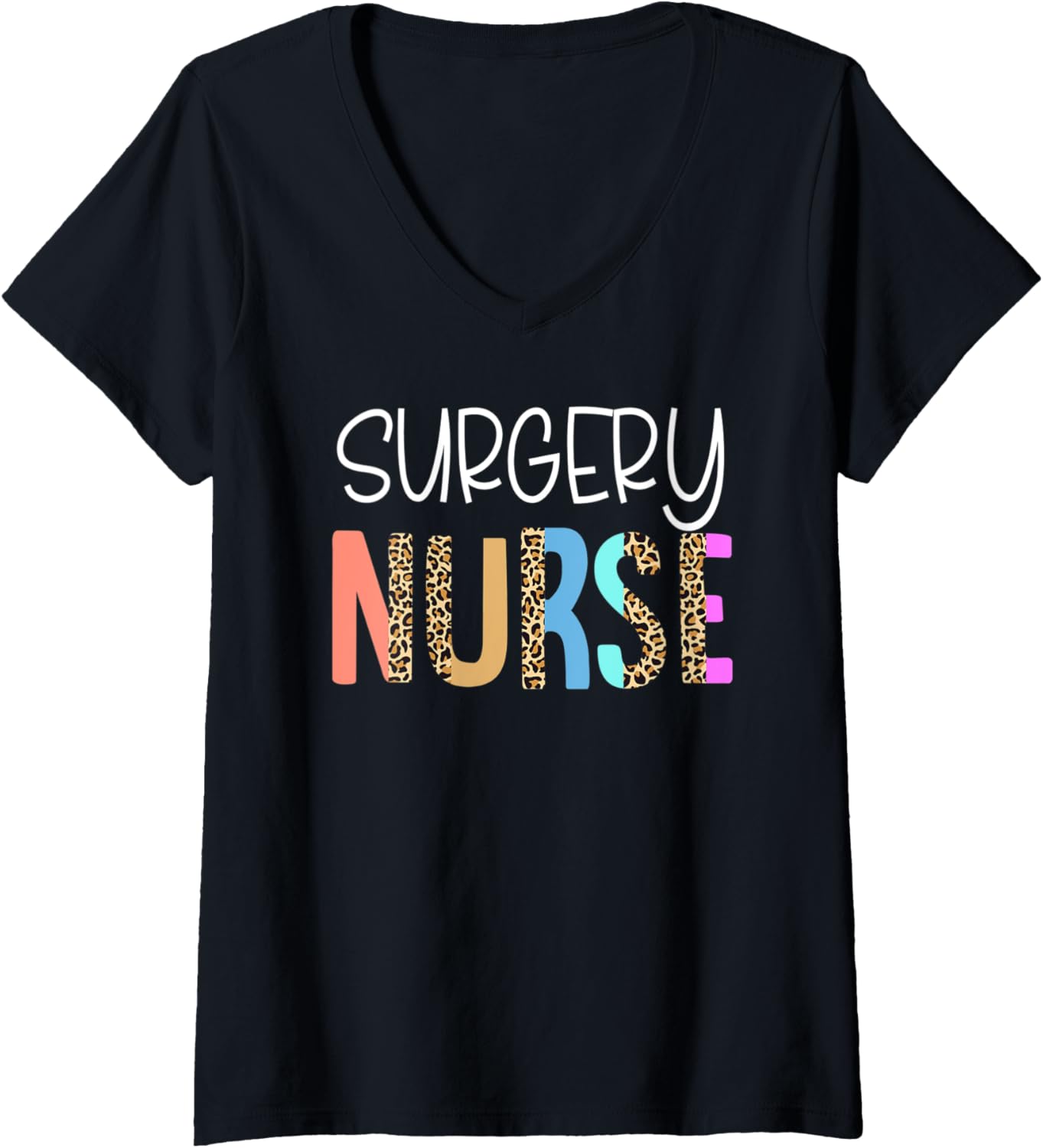 Womens Surgery Nurse Bohemian Cheetah Leopard Print Pattern V Neck Apparel Premium Print US Top Pick
