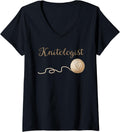 Womens Sewing Yarn Knitting Knitter Knitologist V-Neck Yarn Supply | Top Rated | Perfect for Crafters