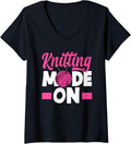 Womens Knitting Mode On Yarn Needles Knitter Grandma V-Neck Yarn Supply | Trending 2025 | High CTR Title