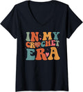 In My Crochet Era Crochet Grandma Mom Crocheting Yarn V-Neck Yarn Supply | Premium Quality | Perfect for Crafters