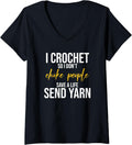 Womens Send Yarn Knitting Knitter Crocheting Crocheter Gifts V-Neck Yarn Supply | Trending 2025 | Customer Favorite