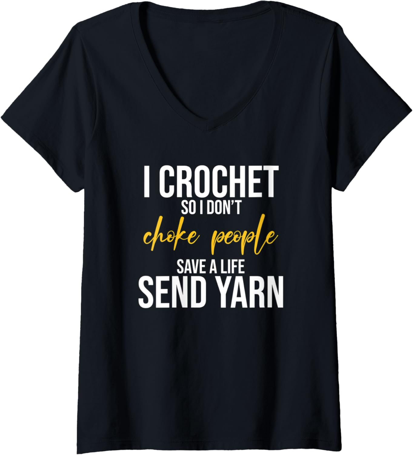 Womens Send Yarn Knitting Knitter Crocheting Crocheter Gifts V-Neck Yarn Supply | Trending 2025 | Customer Favorite