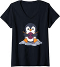 Womens Knitting Penguin Embracing Cozy Yarn Craft V-Neck Yarn Supply | Premium Quality | High CTR Title