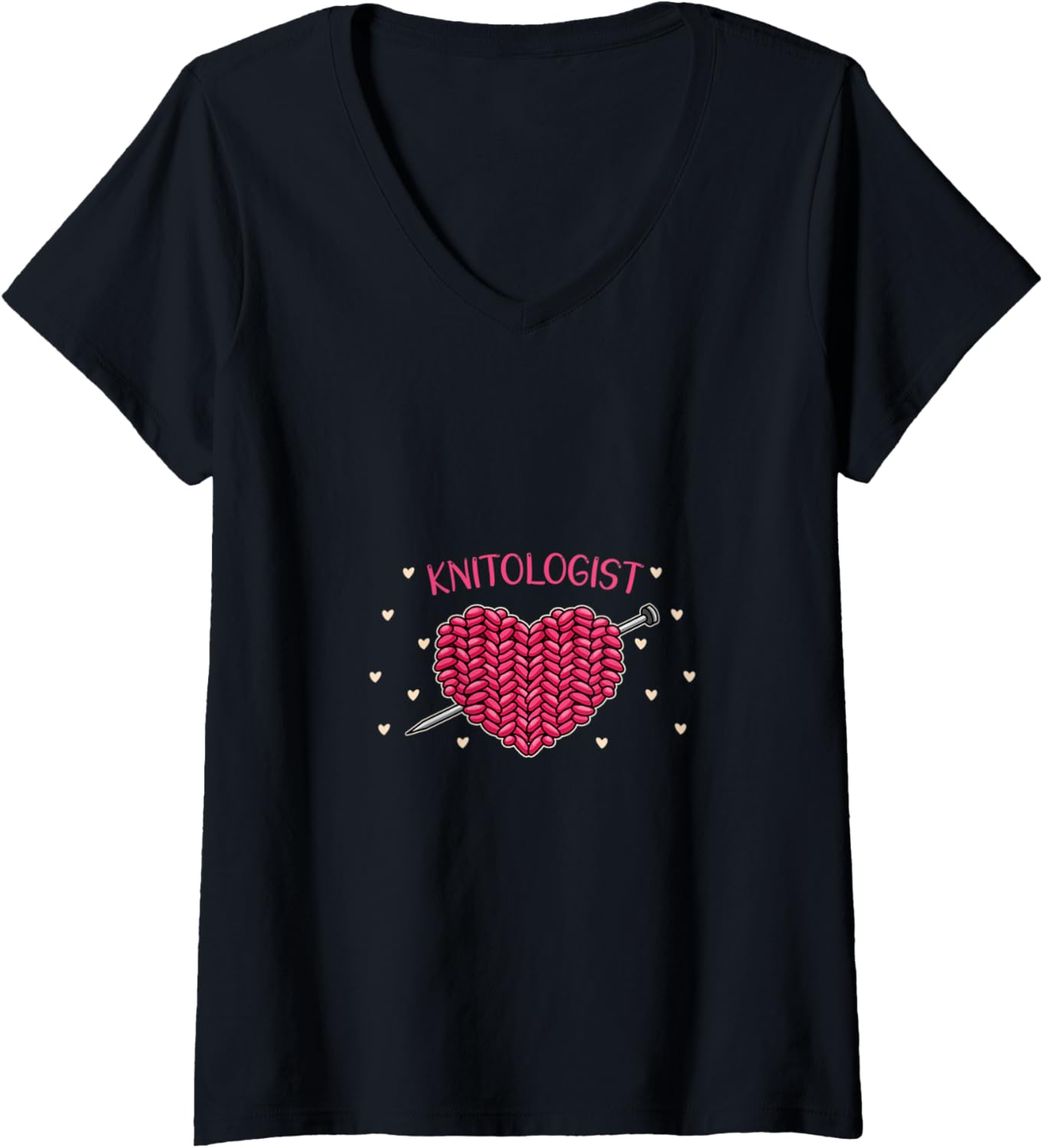 Womens Fun Crafters Crafting Yarn Collecting Knitologist V-Neck Yarn Supply | Top Rated | Customer Favorite