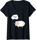 Womens Knitting Crochet Funny Sheep Graphic Yarn Ball Knitter Hobby V-Neck Yarn Supply | Premium Quality | Perfect fo...