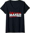 Womens Teacherlife Difference Maker V-Neck Apparel | Trending 2025 | Comfort Daily Wear