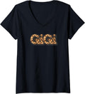 Womens Gigi Leopard Cheetah Animal Print Proud GrandMother Quote V Neck Apparel Premium Print Gift Ready