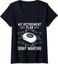 Womens My Retirement Plan - Soap Making - Soap Making Soap Maker V-Neck Apparel | US Viral Style | Comfort Daily Wear