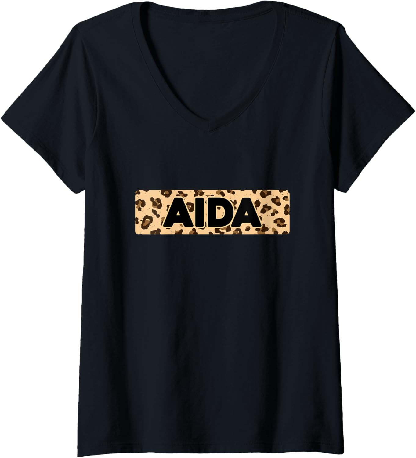Funny Aida Leopard Print Personalized Name Aida V Neck Apparel Trending US Gift Ready