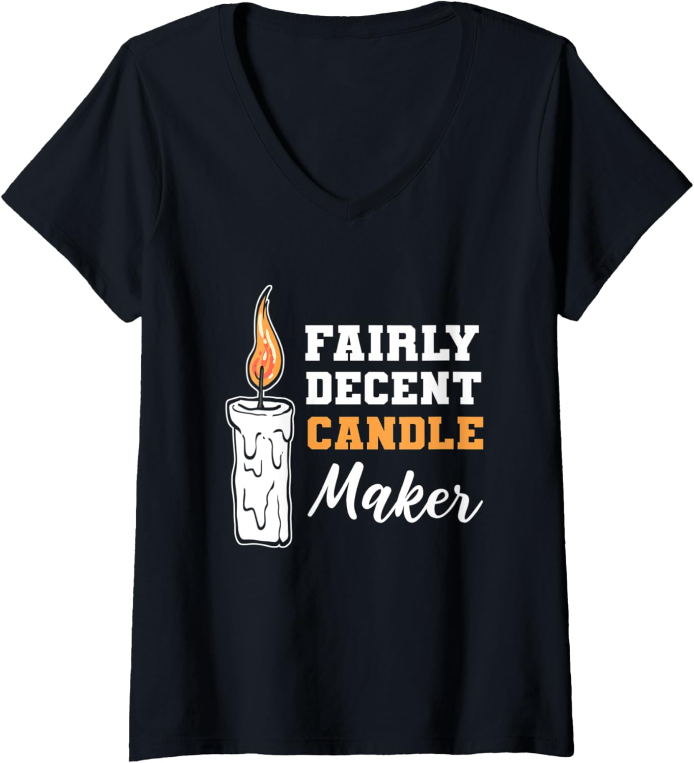 Womens Decent Candle Maker Hobbyist V-Neck Apparel | High Search Volume | Comfort Daily Wear