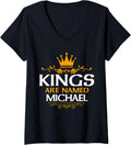Womens Kings Are Named Michael V-Neck Apparel | Perfect Gift Idea