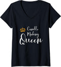 Womens Funny Candle Making Lover Teens Girls Women Candle Maker V-Neck T-Shirt | Premium Quality | Perfect Gift Idea