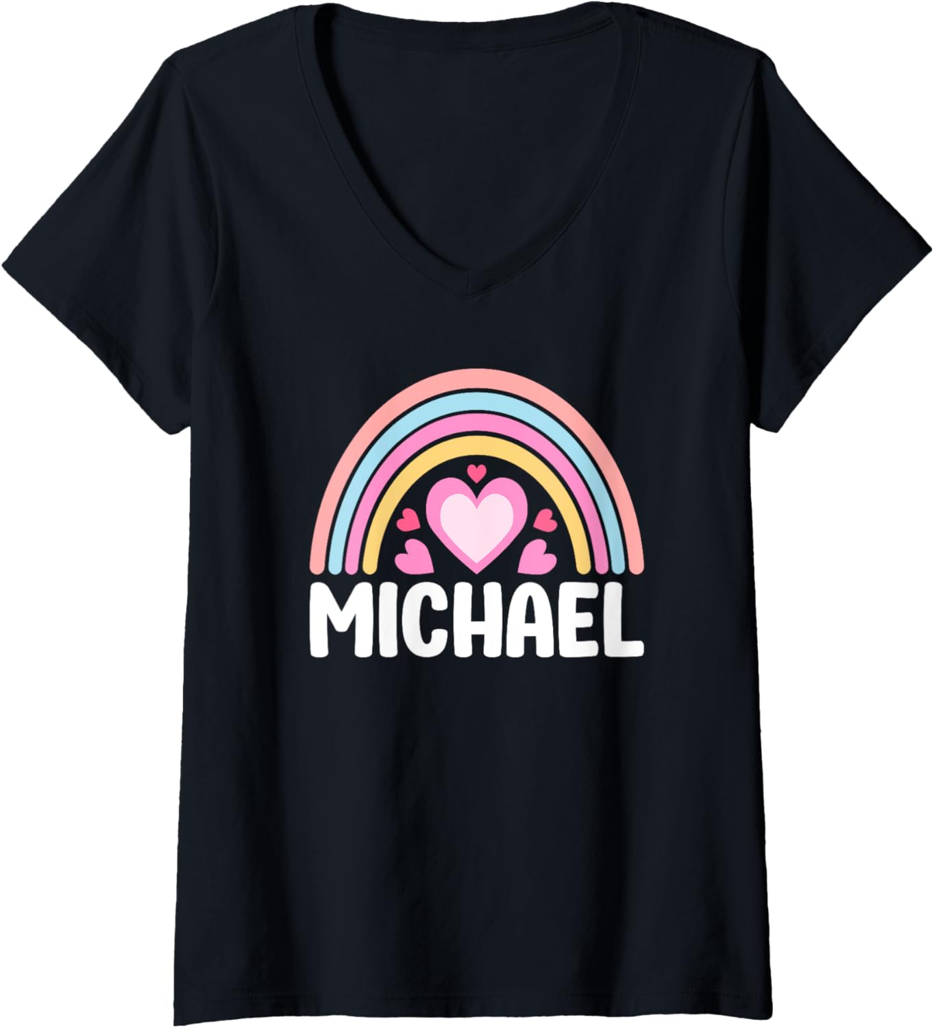 Womens I Love Michael Cute Michael Lover for Men and Women V-Neck Apparel | Premium Quality