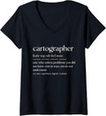Womens Funny Cartographer Noun Map Maker V-Neck Apparel | US Viral Style | Must-Have Style