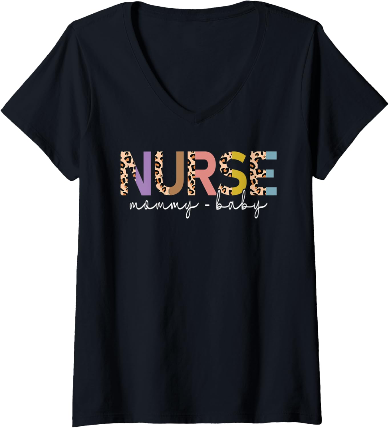Womens Mommy Baby Nurse Appreciation Postpartum Nursing Student V Neck Apparel Viral TikTok Find Everyday Wear
