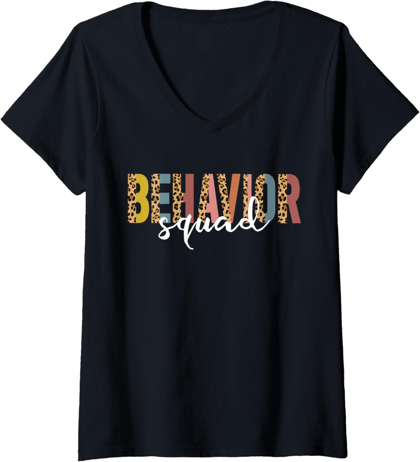 Behavior Squad Cheetah Women s School Behavior Specialist V Neck Apparel High Search Demand Gift Ready