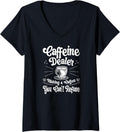 Womens Caffeine Dealer Barista Coffee Maker Baristas V-Neck Apparel | US Viral Style | Perfect Gift Idea