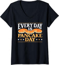 Womens Everyday Is Pancake Day Food Lover Pancake Maker V-Neck Apparel | Trending 2025 | Comfort Daily Wear