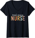 Womens Med Surg Nurse Leopard Print Surgical Nursing School Women V Neck Apparel Streetwear Style Gift Ready