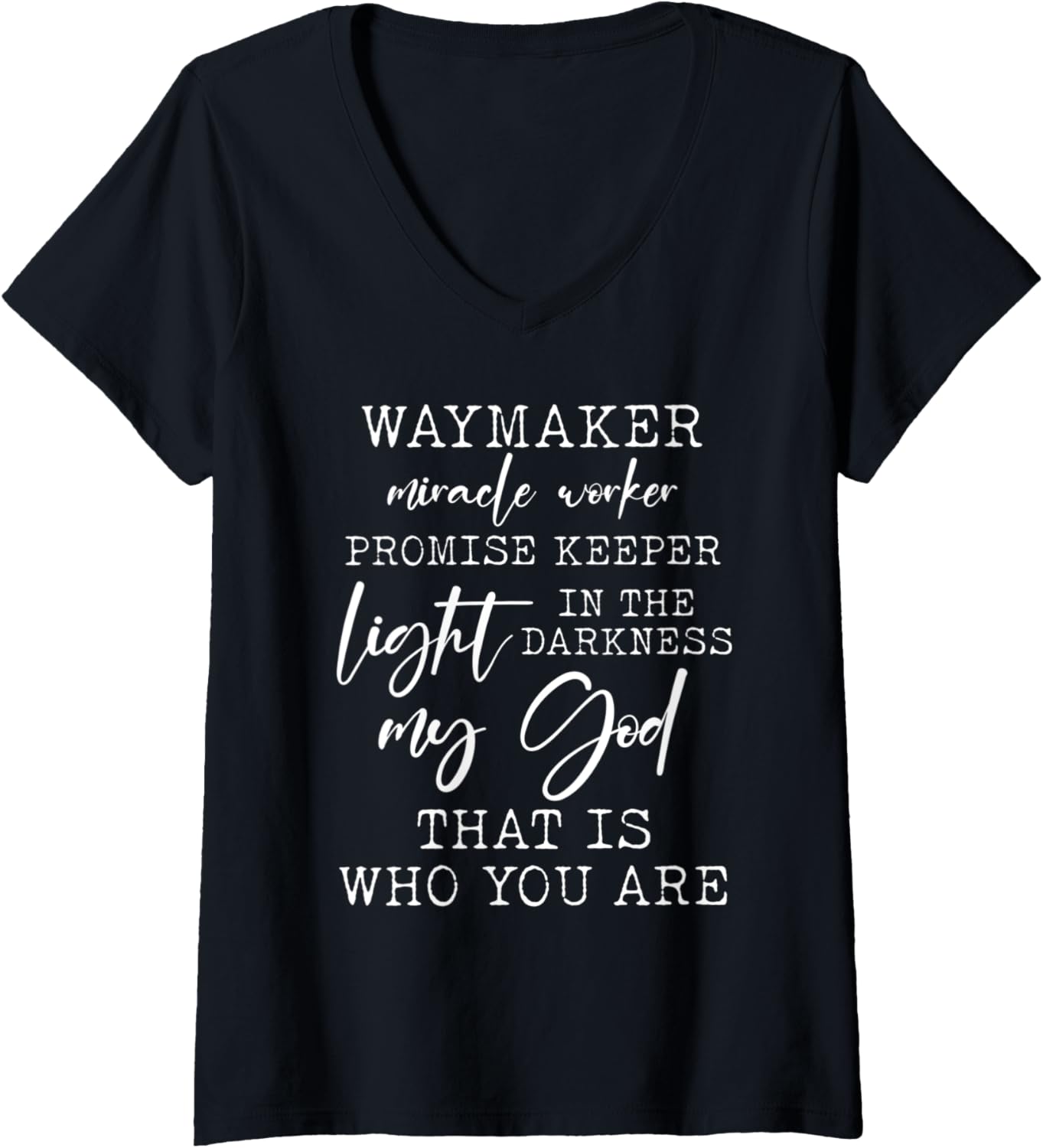 Womens Promise Keeper Miracle Worker Way Maker Christian Faith Gift V-Neck Apparel | Best Seller Pick | Perfect Gift Ide...