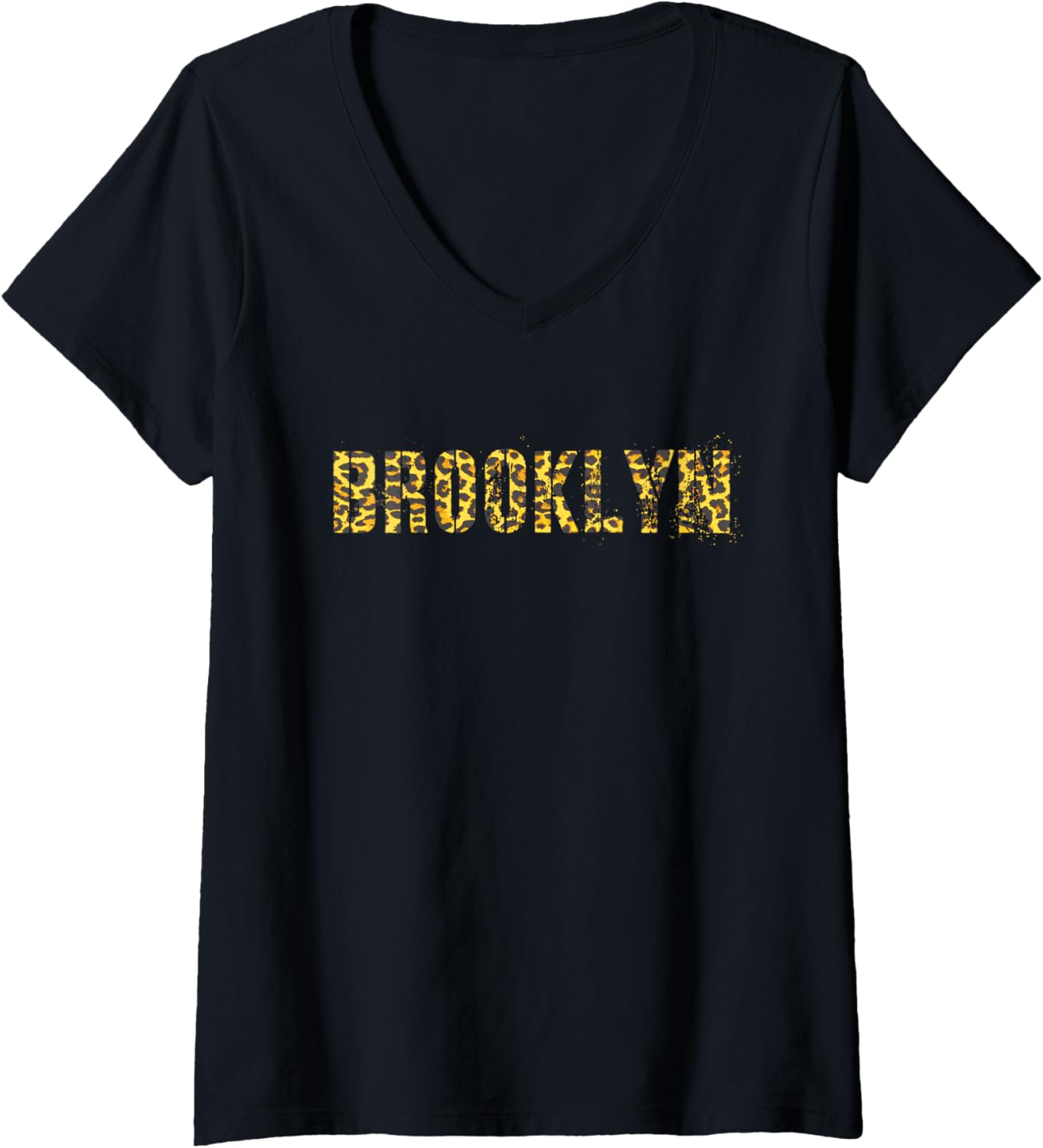Womens First Name BROOKLYN Leopard Print Girl Cheetah Sister Mom V Neck Apparel Comfort Fit Fan Favorite