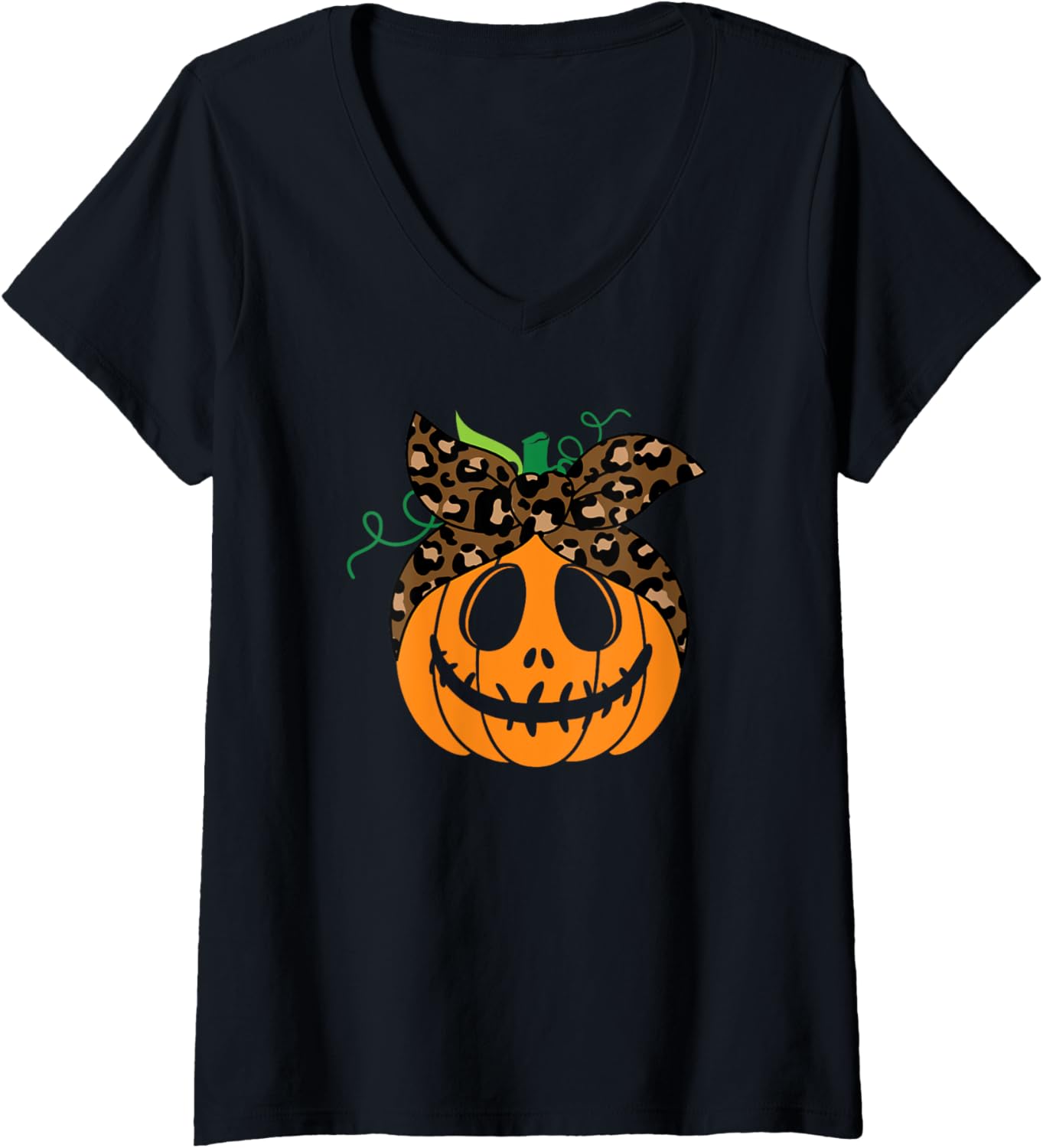 Womens Pumpkin Jack Cheetah Print V Neck Apparel High Search Demand Hot Right Now