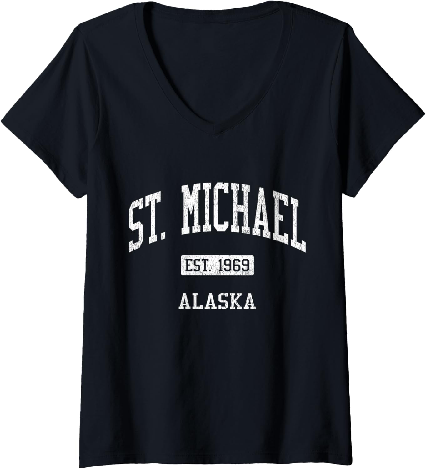 Womens St. Michael Alaska AK JS04 Vintage Athletic Sports V-Neck Apparel | Everyday Casual Wear