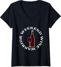 Womens Weekend Wine Warrior Wine Maker V-Neck Apparel | US Viral Style | Perfect Gift Idea