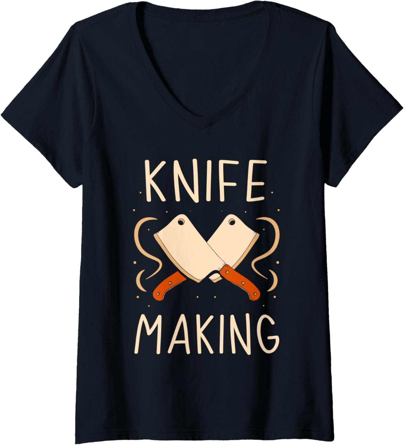 Womens Knife Making Knives Maker Hobby Lover V-Neck Apparel | US Viral Style | Aesthetic Fit