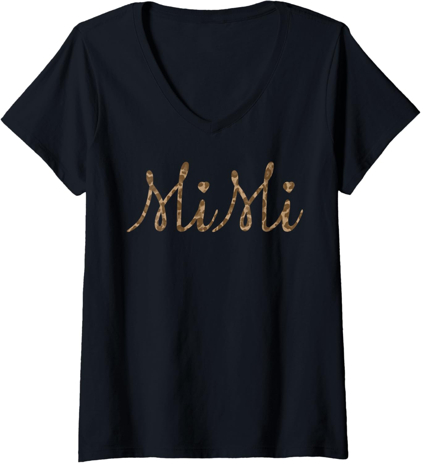 Womens Mimi Cheetah Print Heart V Neck Apparel Premium Print US Top Pick