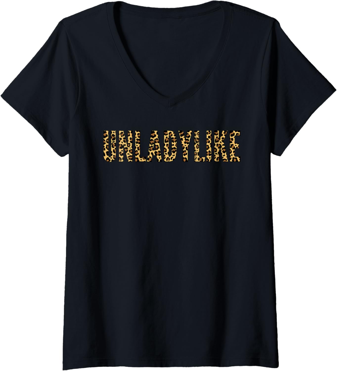Womens Unladylike Feminist Cheetah Print V Neck Apparel Streetwear Style Best Seller Look
