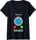 Womens Crochet Shirt Funny Yarn Calling Crochet Lover Crocheting V-Neck T-Shirt | Viral US Pick | Best Seller Choice