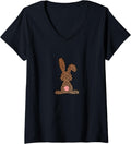 Womens Cheetah Easter Bunny With Pink Tail V Neck Apparel Trending US Best Seller Look