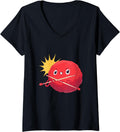 Womens Knitting red yarn ball V-Neck Yarn Supply | Trending 2025 | Customer Favorite