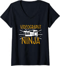 Womens Videographer Ninja Videography Filmmaker V-Neck Apparel | Best Seller Pick | Comfort Daily Wear
