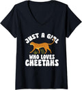 Kids Just A Girl Who Loves Cheetahs Funny V Neck Apparel Trending US Fan Favorite