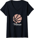Womens Basketball Mama Cheetah Print Mom Mothers Gift V Neck Apparel Comfort Fit US Top Pick