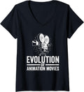 Womens Evolution of Animation Filmmaker V-Neck Apparel | High Search Volume | Comfort Daily Wear