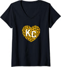 Womens Kc Cheetah Animal Print Heart Kc Kansas City Cheetah Heart V Neck Apparel High Search Demand Everyday Wear