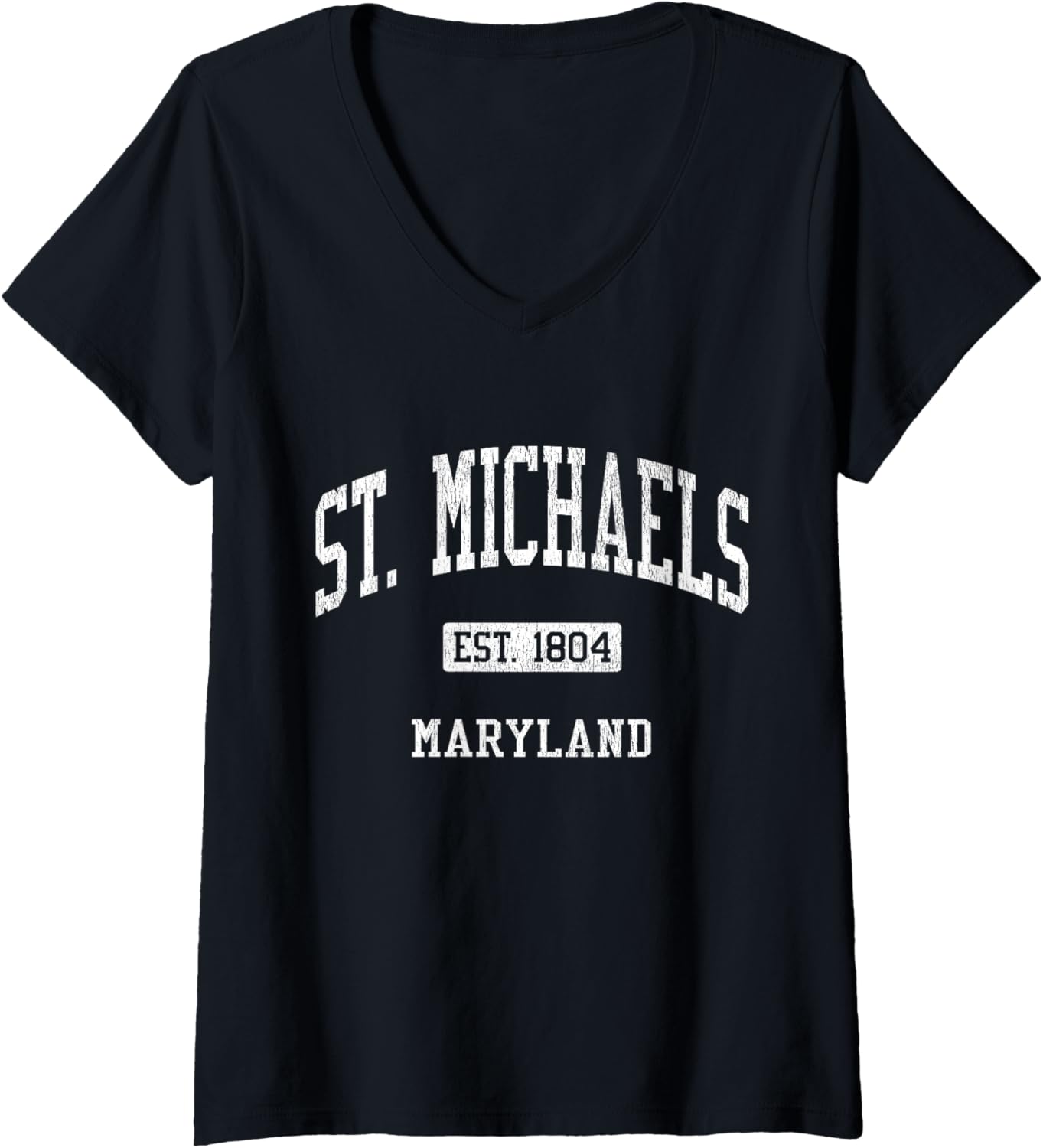 Womens St. Michaels Maryland MD JS04 Vintage Athletic Sports V-Neck Apparel | Trending 2025