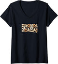 Womens Cool Home South Dakota State Leopard Cheetah Print V Neck Apparel Premium Print Gift Ready
