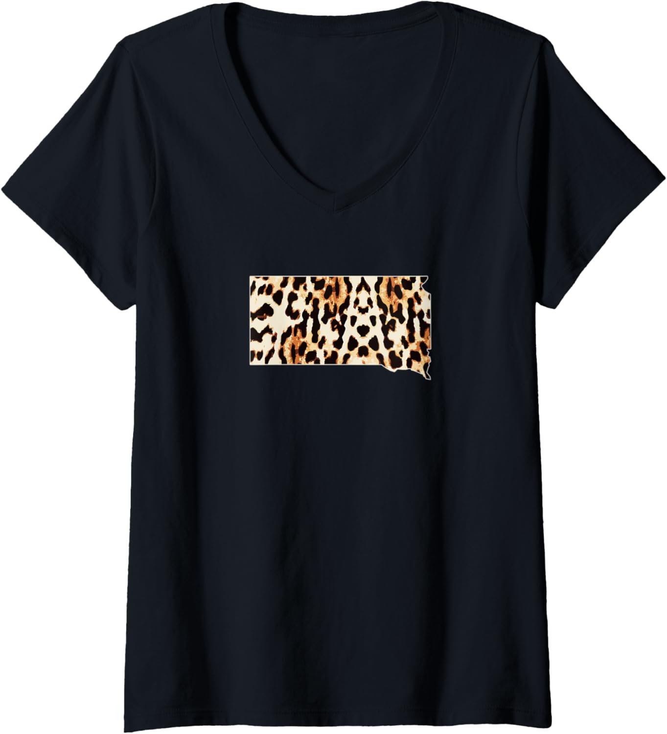Womens Cool Home South Dakota State Leopard Cheetah Print V Neck Apparel Premium Print Gift Ready