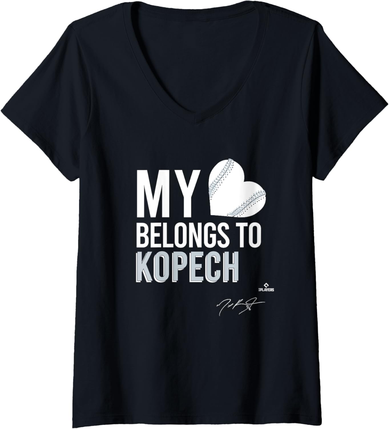 Womens My Heart Belongs To Michael Kopech V-Neck Apparel | US Best Seller