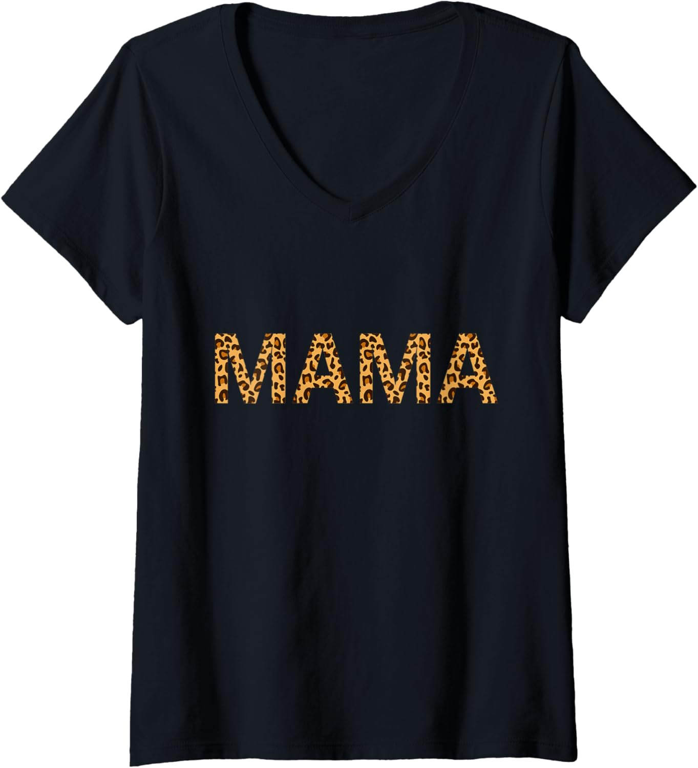 Womens Mama Cheetah Leopard Print Mom Mother Gift Cute Fun V Neck Apparel Streetwear Style US Top Pick