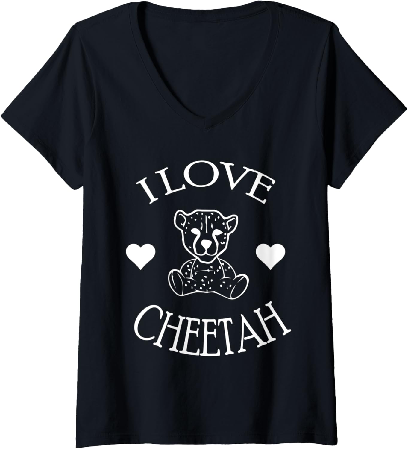 Womens Cheetah I Love Cheetahs Gifts for Zoo and Cheetah Lover V Neck Apparel Premium Print US Top Pick