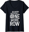 Womens Just One More Row Yarn Crochet Knitting Lover V-Neck Yarn Supply | Premium Quality | Customer Favorite