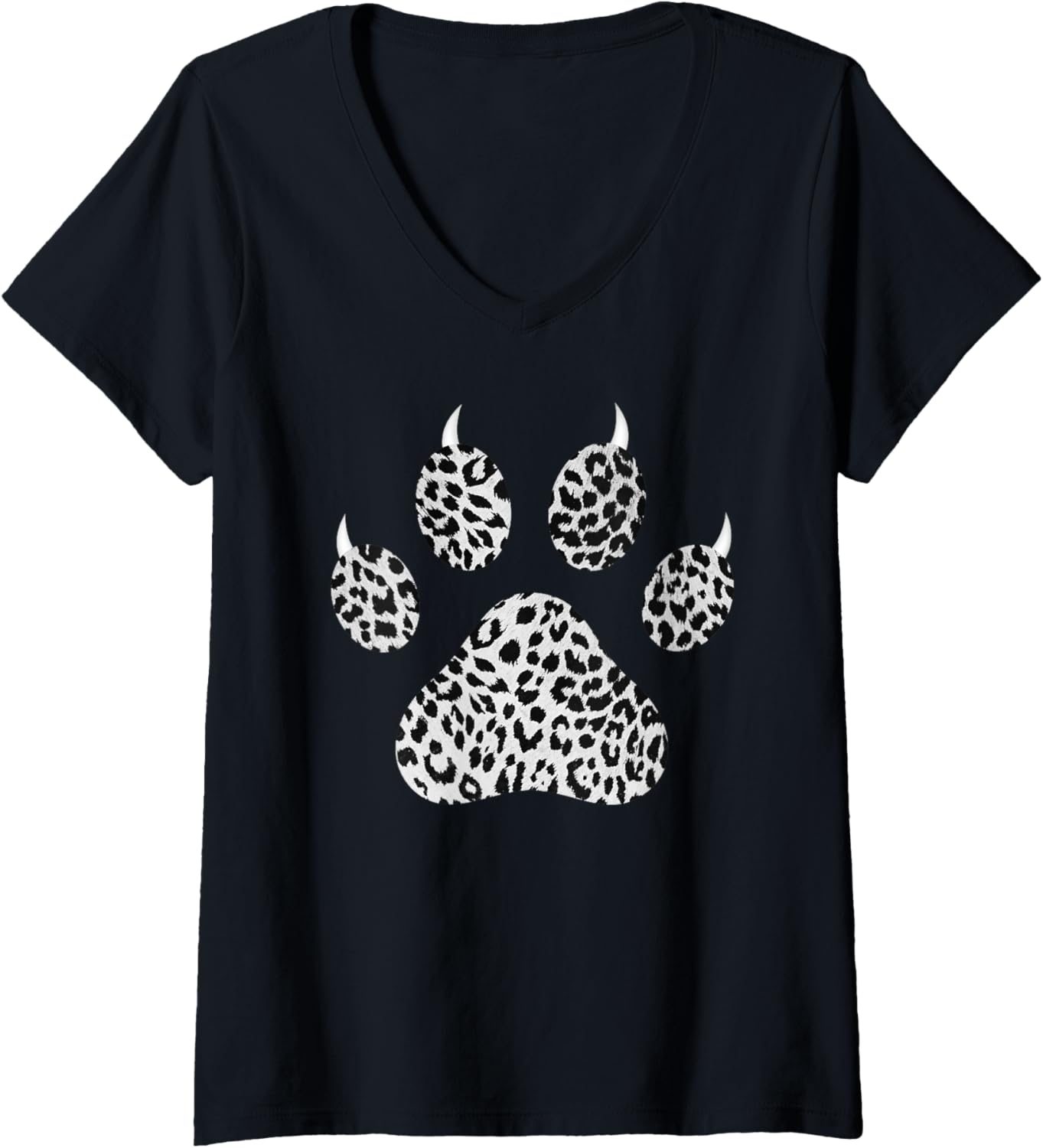Womens Snow Leopard Paw Print With Claws Fierce Cheetah Pattern V Neck Apparel Premium Print Best Seller Look