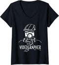 Womens Videographer Instructing Videography Filmmaker V-Neck Apparel | US Viral Style | Must-Have Style